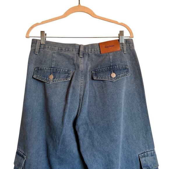 Cider Sz M‎ Mid Rise Solid Wide Leg Cargo Jeans Skater Grunge - Picture 10 of 14